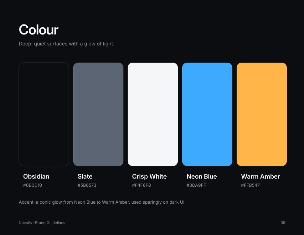 Novalis colour palette page